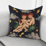 Watercolor Gemini Zodiac Sign Print Pillow Cover