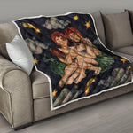 Watercolor Gemini Zodiac Sign Print Quilt