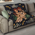 Watercolor Gemini Zodiac Sign Print Quilt
