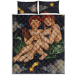 Watercolor Gemini Zodiac Sign Print Quilt Bed Set