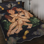 Watercolor Gemini Zodiac Sign Print Quilt Bed Set