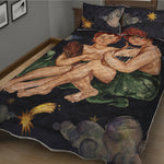 Watercolor Gemini Zodiac Sign Print Quilt Bed Set