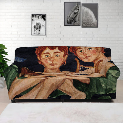 Watercolor Gemini Zodiac Sign Print Sofa Cover