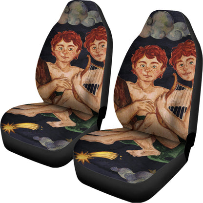 Watercolor Gemini Zodiac Sign Print Universal Fit Car Seat Covers