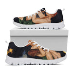 Watercolor Gemini Zodiac Sign Print White Sneakers