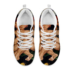 Watercolor Gemini Zodiac Sign Print White Sneakers