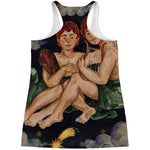 Watercolor Gemini Zodiac Sign Print Women's Racerback Tank Top