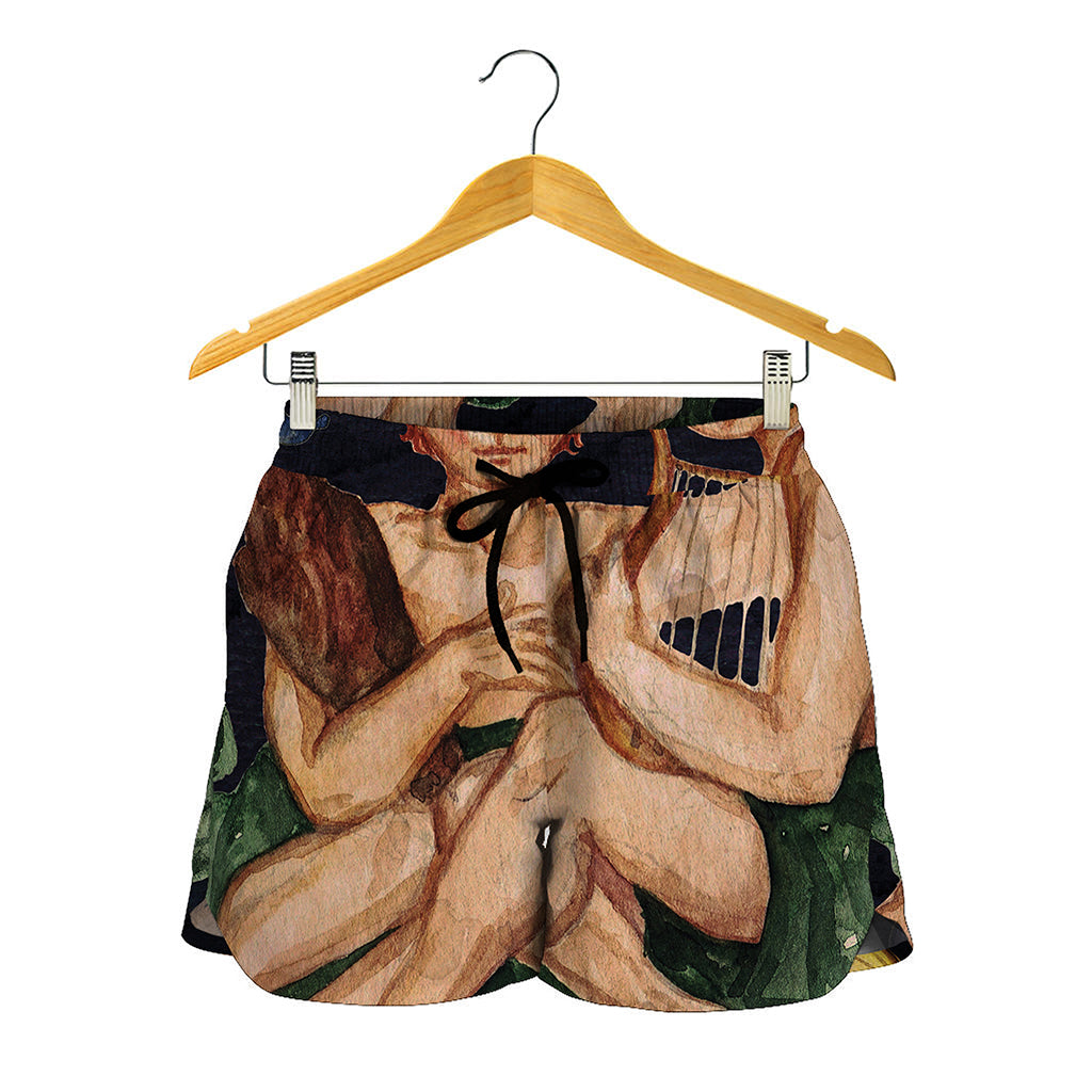 Watercolor Gemini Zodiac Sign Print Women's Shorts