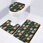 Watercolor Gingerbread Pattern Print 3 Piece Bath Mat Set