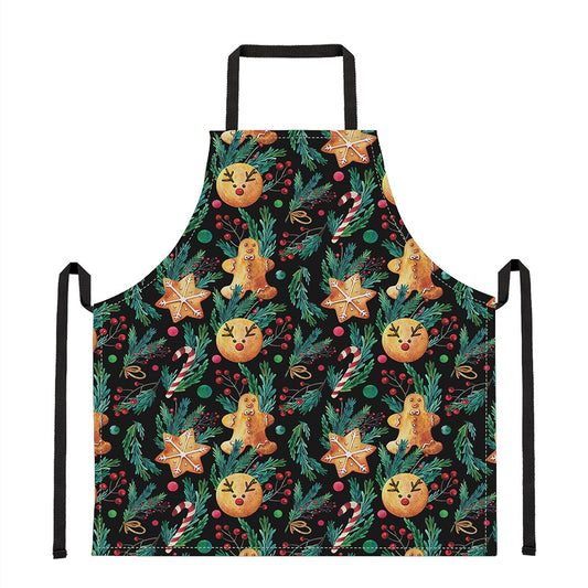 Watercolor Gingerbread Pattern Print Apron