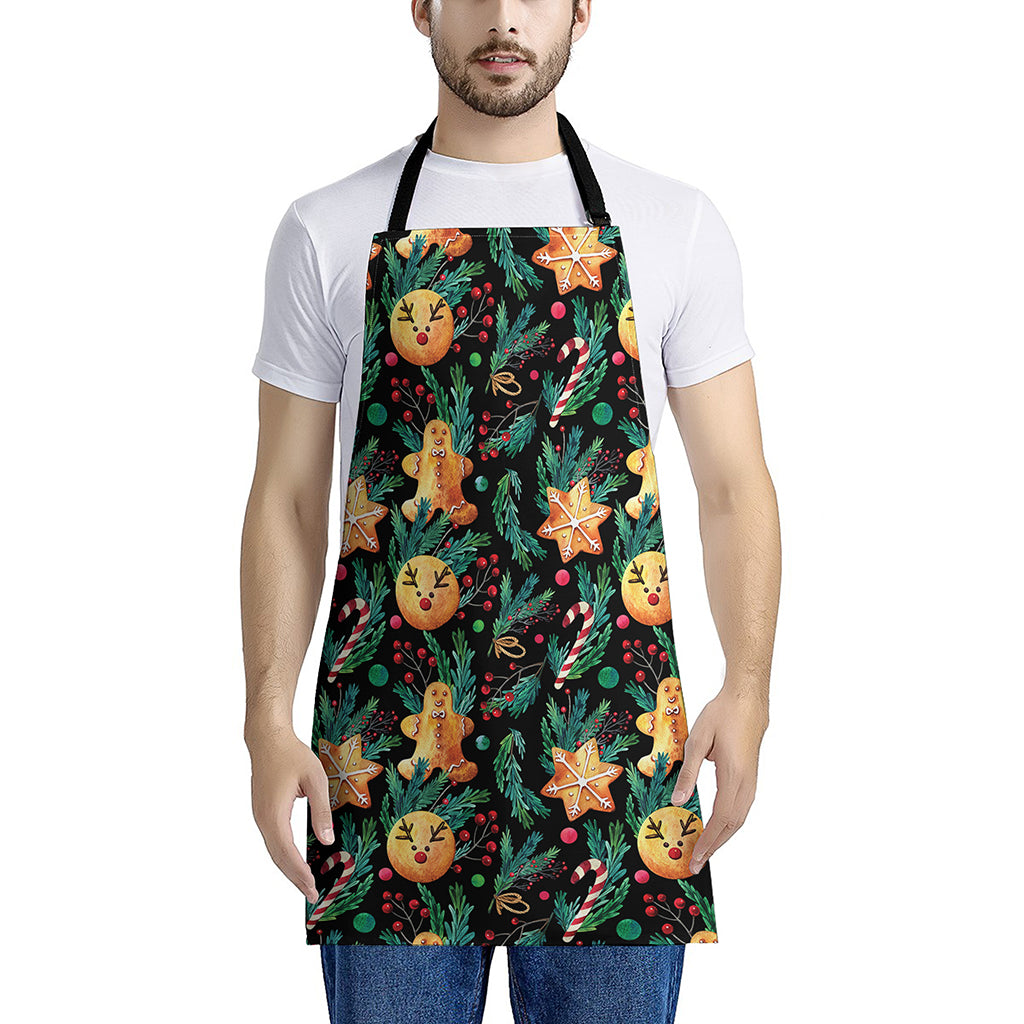 Watercolor Gingerbread Pattern Print Apron