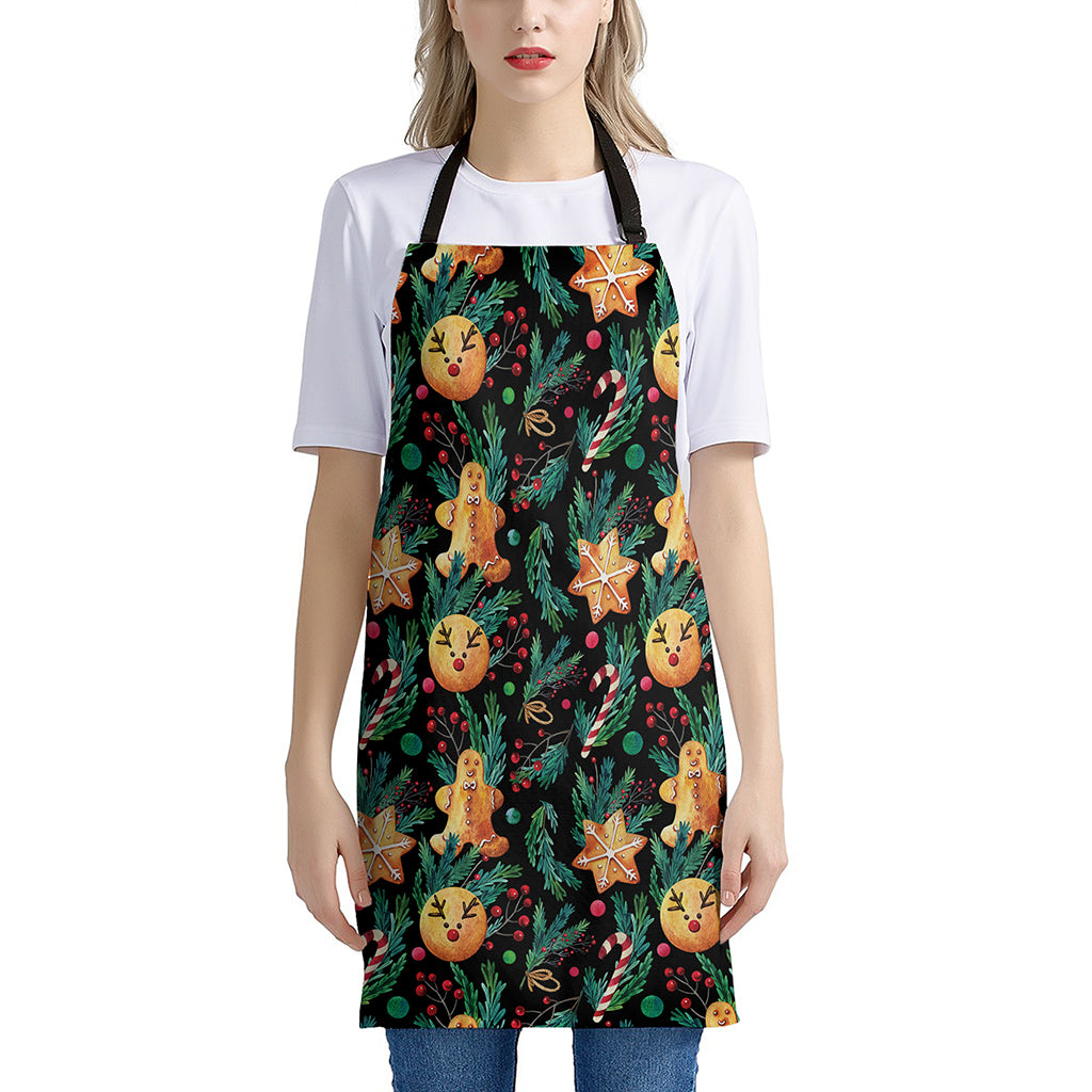 Watercolor Gingerbread Pattern Print Apron