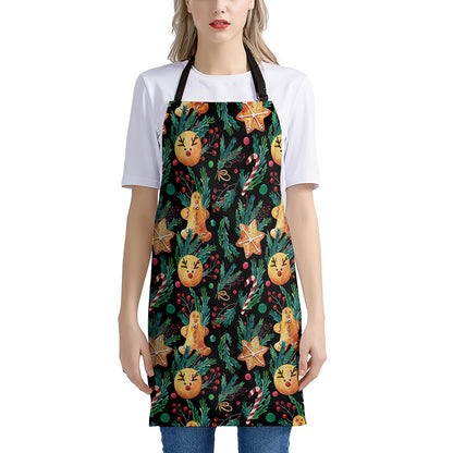 Watercolor Gingerbread Pattern Print Apron