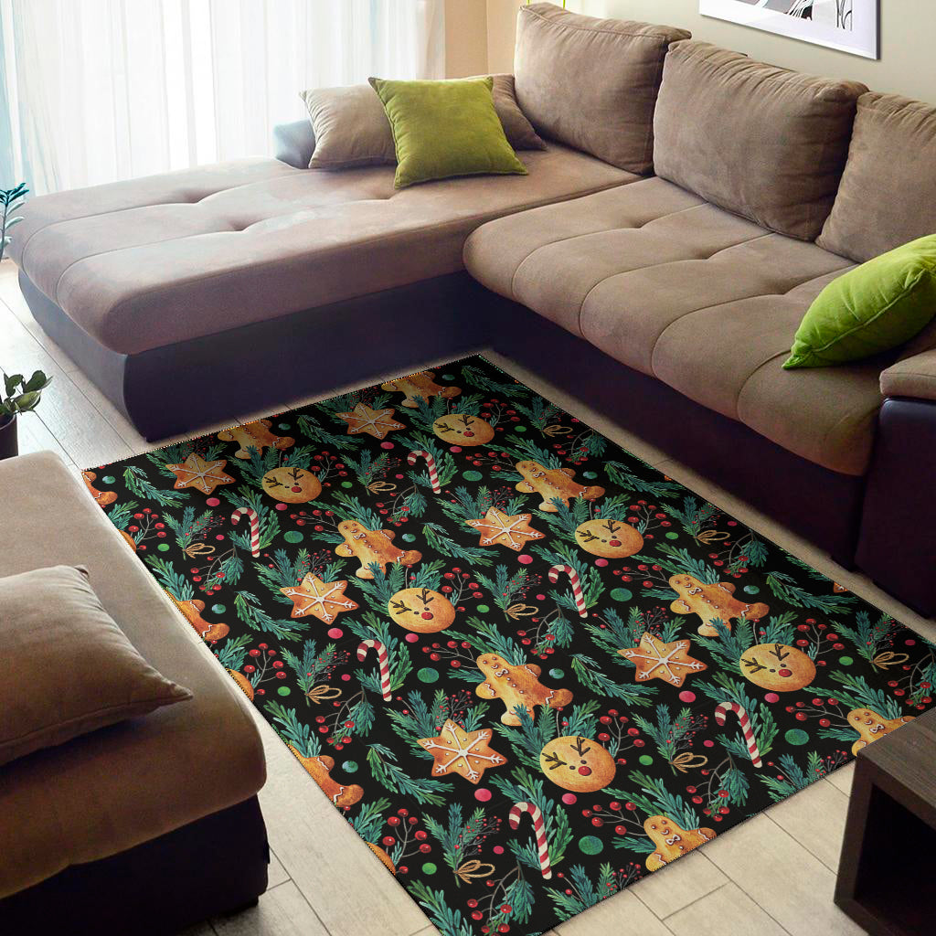 Watercolor Gingerbread Pattern Print Area Rug