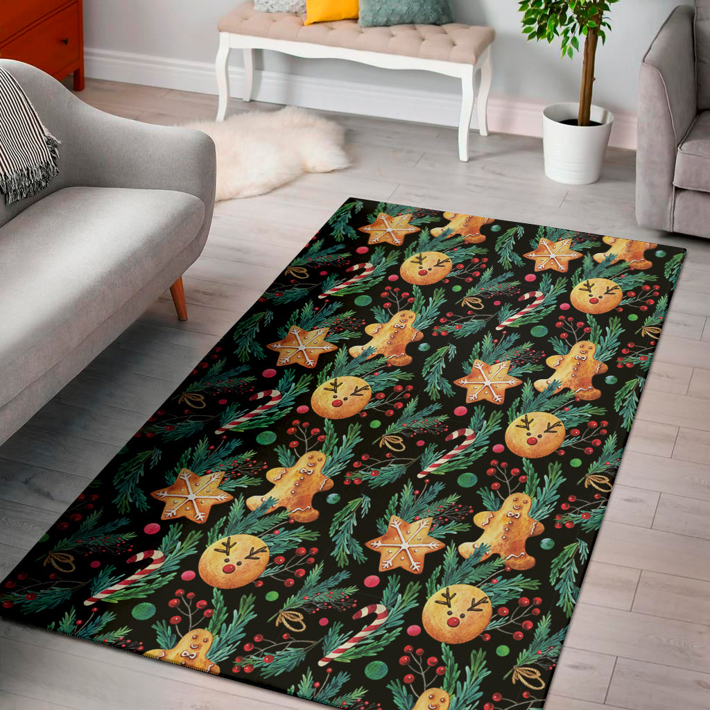 Watercolor Gingerbread Pattern Print Area Rug