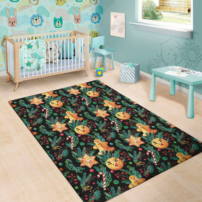 Watercolor Gingerbread Pattern Print Area Rug