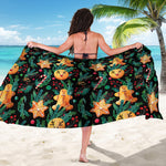 Watercolor Gingerbread Pattern Print Beach Sarong Wrap