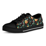 Watercolor Gingerbread Pattern Print Black Low Top Shoes