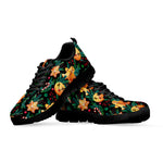 Watercolor Gingerbread Pattern Print Black Sneakers
