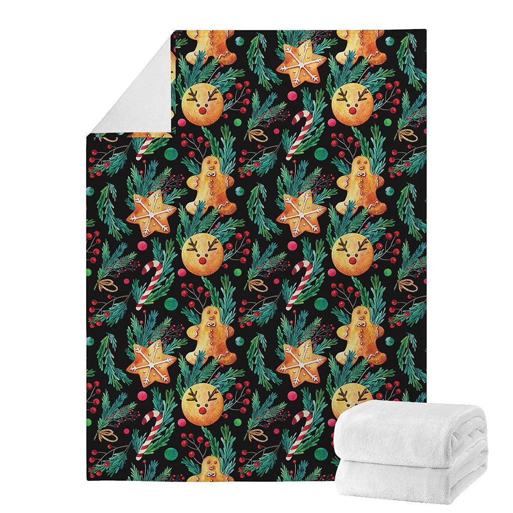 Watercolor Gingerbread Pattern Print Blanket