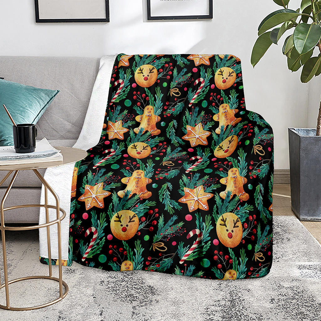 Watercolor Gingerbread Pattern Print Blanket