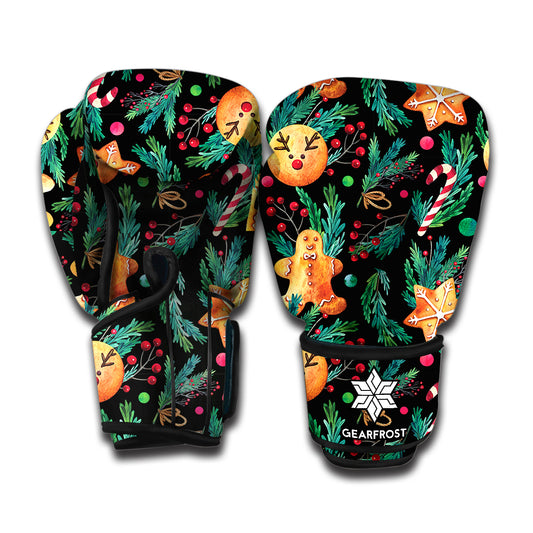 Watercolor Gingerbread Pattern Print Boxing Gloves