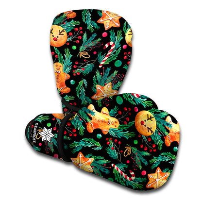 Watercolor Gingerbread Pattern Print Boxing Gloves