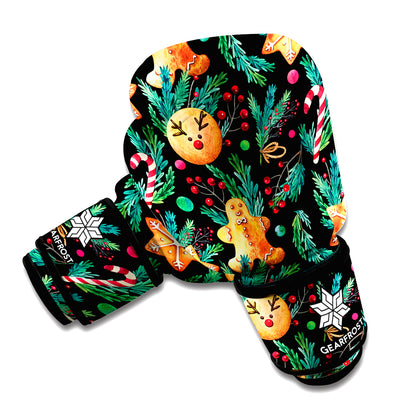 Watercolor Gingerbread Pattern Print Boxing Gloves