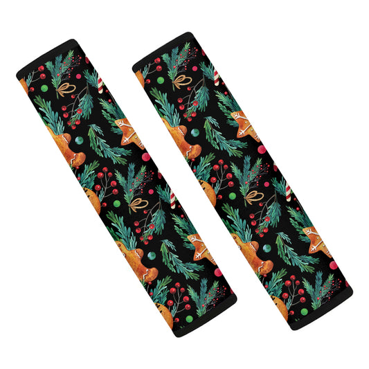 Watercolor Gingerbread Pattern Print Car Seat Belt Covers