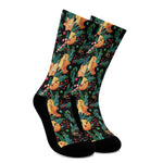Watercolor Gingerbread Pattern Print Crew Socks