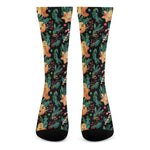 Watercolor Gingerbread Pattern Print Crew Socks