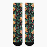 Watercolor Gingerbread Pattern Print Crew Socks