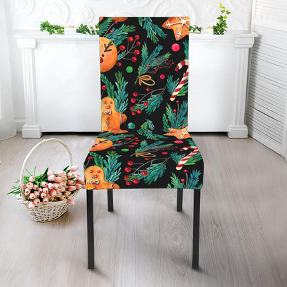 Watercolor Gingerbread Pattern Print Dining Chair Slipcover