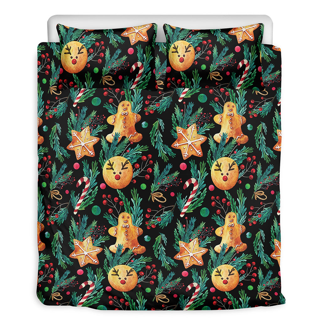 Watercolor Gingerbread Pattern Print Duvet Cover Bedding Set