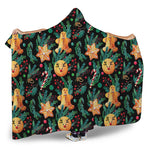 Watercolor Gingerbread Pattern Print Hooded Blanket