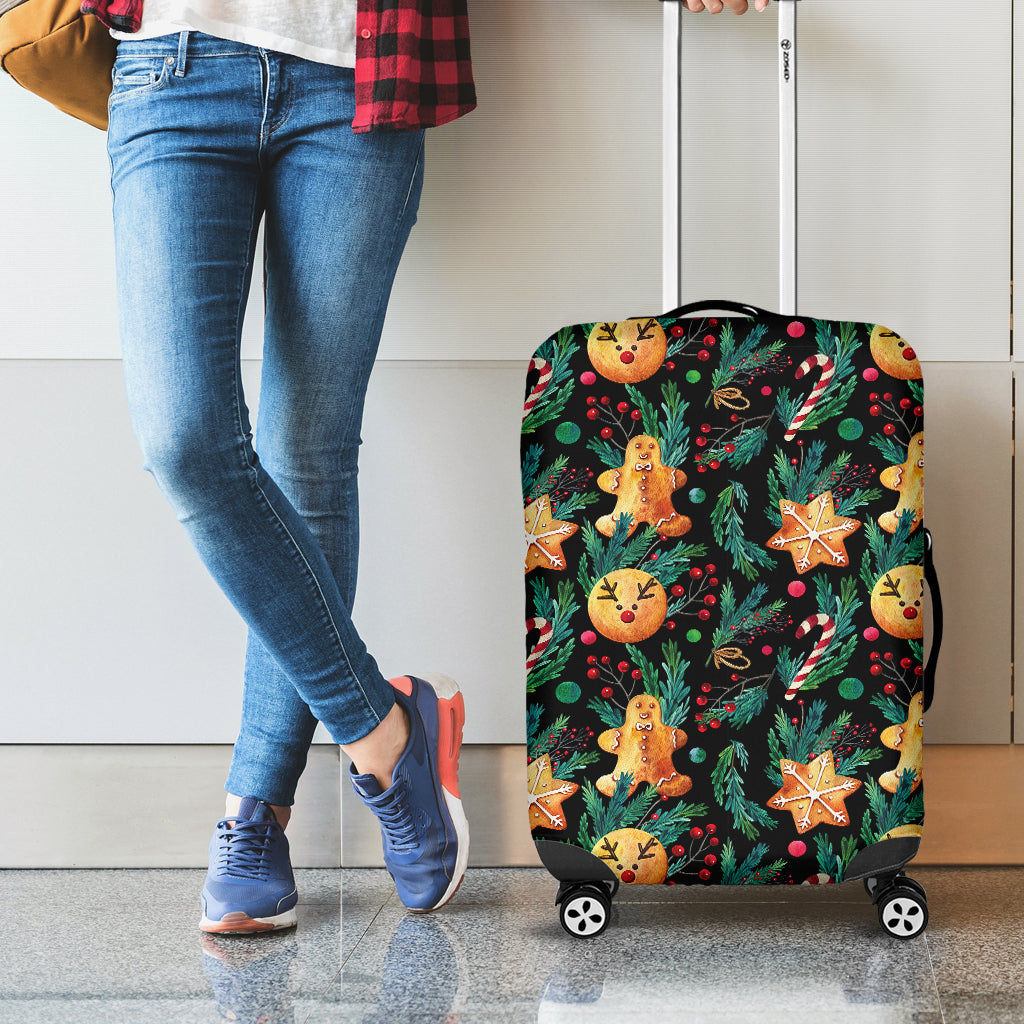 Watercolor Gingerbread Pattern Print Luggage Cover
