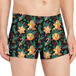 Watercolor Gingerbread Pattern Print Men's Boxer Briefs