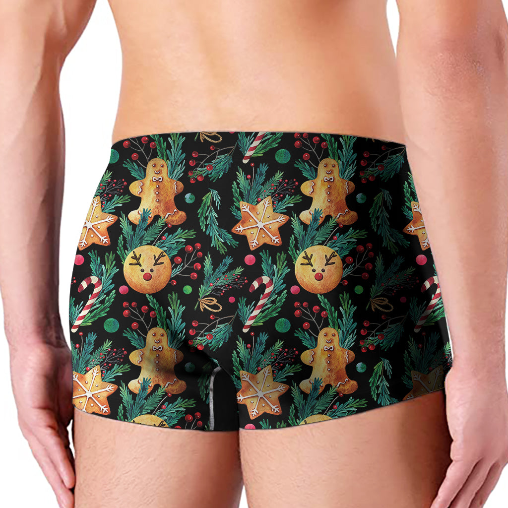 Watercolor Gingerbread Pattern Print Men's Boxer Briefs