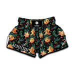 Watercolor Gingerbread Pattern Print Muay Thai Boxing Shorts