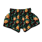 Watercolor Gingerbread Pattern Print Muay Thai Boxing Shorts