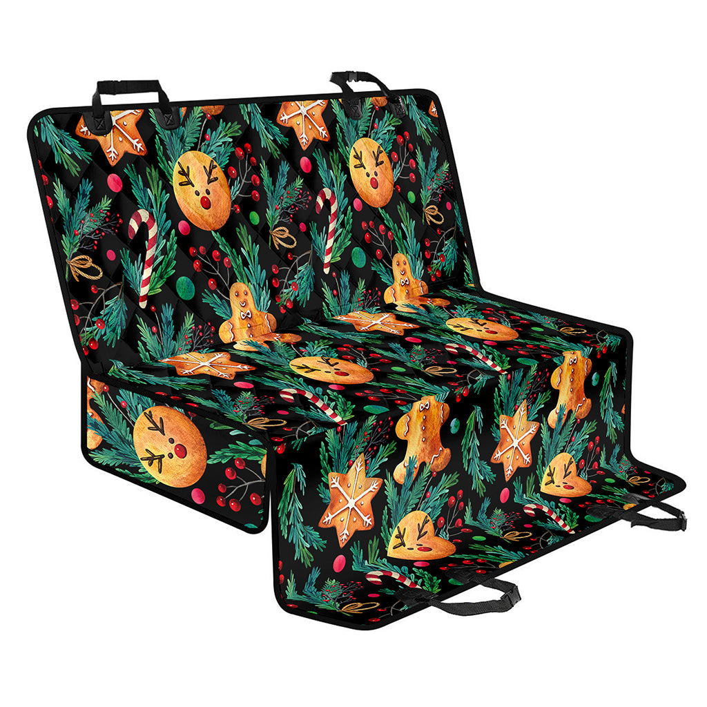 Watercolor Gingerbread Pattern Print Pet Car Back Seat Cover