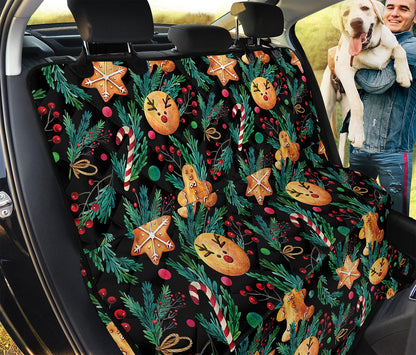 Watercolor Gingerbread Pattern Print Pet Car Back Seat Cover