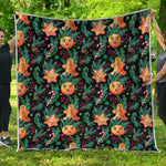 Watercolor Gingerbread Pattern Print Quilt