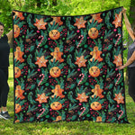 Watercolor Gingerbread Pattern Print Quilt
