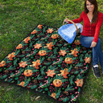 Watercolor Gingerbread Pattern Print Quilt