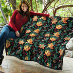 Watercolor Gingerbread Pattern Print Quilt