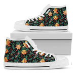 Watercolor Gingerbread Pattern Print White High Top Shoes