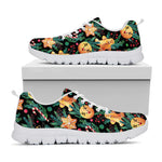 Watercolor Gingerbread Pattern Print White Sneakers