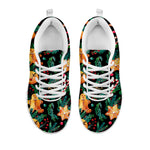 Watercolor Gingerbread Pattern Print White Sneakers