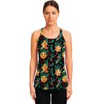 Watercolor Gingerbread Pattern Print Women's Racerback Tank Top